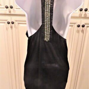 NEW Free Culture Black HalterTop Designer Clubwear Cocktail Metal studs sz Lg